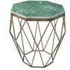 Abstrakter Beistelltisch DIAMOND 50cm grün Marmor messing Metall