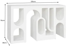 Abstrakter Konsolentisch ART AMBIENTE 120cm kupfer Edelrost-Look Beton Rundbogen-Design