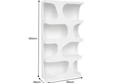 Abstraktes Regal ART AMBIENTE 180cm weiß Beton strukturiert Standregal
