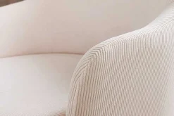 Armlehnen Stuhl EXTRAVAGANCIA beige Cord Metall brushed champagner gold