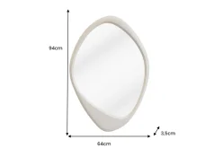 Asymmetrischer Wandspiegel ORGANIC 95cm greige flexibel aufhängbar