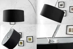 Ausziehbare Bogenlampe LOUNGE DEAL 170-200cm schwarz Leinenschirm Stehlampe