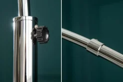 Ausziehbare Bogenlampe LOUNGE DEAL 170-200cm weiß Leinenschirm Stehlampe