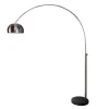 Ausziehbare Bogenlampe LOUNGE DEAL 170-210cm chrom gebürstet Marmorfuß Stehlampe