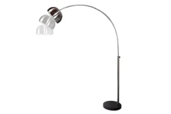 Ausziehbare Bogenlampe LOUNGE DEAL 170-210cm chrom gebürstet Marmorfuß Stehlampe