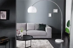 Ausziehbare Bogenlampe LOUNGE DEAL 175-205cm weiß Marmorfuß Stehlampe