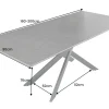 Ausziehbarer Esstisch ALPINE 160-200cm anthrazit Keramik schwarzes Metallgestell