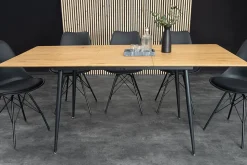Ausziehbarer Esstisch APARTMENT 120-160cm natur Wildeiche schwarzes Metallgestell
