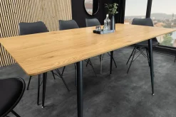 Ausziehbarer Esstisch APARTMENT 120-160cm natur Wildeiche schwarzes Metallgestell