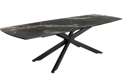 Ausziehbarer Esstisch COSMOS 160-240cm Aurora Oro schwarz gold sand Keramik Metallgestell