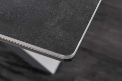 Ausziehbarer Esstisch ETERNITY 160-200cm graphit grau Keramik schwarz Metall