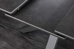 Ausziehbarer Esstisch ETERNITY 160-200cm graphit grau Keramik schwarz Metall
