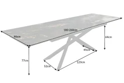Ausziehbarer Esstisch EUPHORIA 180-220-260cm taupe Keramik made in Italy