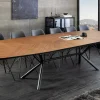 Ausziehbarer Esstisch GRANDEZZA 180-270cm natur Walnuss schwarz Metall