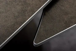 Ausziehbarer Esstisch INCEPTION 130-190cm rost oval Keramik bronze Gestell