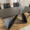 Ausziehbarer Esstisch INFINITY 180-260cm rost Keramik Marmor schwarz Metall
