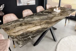 Ausziehbarer Esstisch MARVELOUS 180-220-260cm taupe Marmor Keramik made in Italy