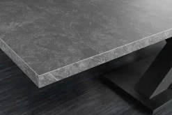 Ausziehbarer Esstisch MONTREAL 180-280cm grau graphit Keramik-Design X-Gestell