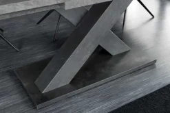 Ausziehbarer Esstisch MONTREAL 180-280cm grau graphit Keramik-Design X-Gestell
