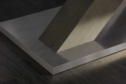 Ausziehbarer Esstisch MONTREAL 180-280cm Asteiche Holz X-Gestell Schwarzstahl