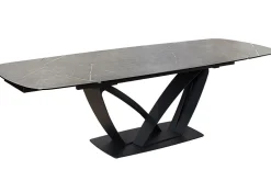 Ausziehbarer Esstisch PAPILLON 180-260cm graphit Keramik Marmor schwarz Metall