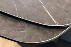 Ausziehbarer Esstisch PAPILLON 180-260cm graphit Keramik Marmor schwarz Metall