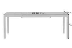 Ausziehbarer Gartentisch DESIGNO 200-250-300cm grau Aluminium In- und Outdoor Esstisch
