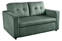 Ausziehbares Schlafsofa SMART 140cm moosgrün Vogue Velours Samt 2-Sitzer Nosagfederung