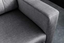 Ausziehbares Schlafsofa SMART 140cm grau Vogue Velours Samt 2-Sitzer Nosagfederung
