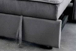 Ausziehbares Schlafsofa SMART 180cm grau Cord 2-Sitzer Couch mit Nosagfederung