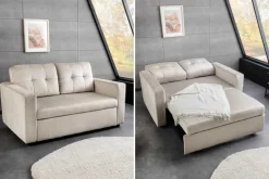 Ausziehbares Schlafsofa SMART 140cm champagner beige Vogue Velours Samt Nosagfederung