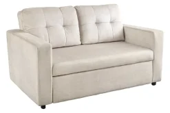 Ausziehbares Schlafsofa SMART 140cm champagner beige Vogue Velours Samt Nosagfederung