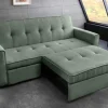 Ausziehbares Schlafsofa SMART 180cm grün Cord 2-Sitzer Couch mit Nosagfederung