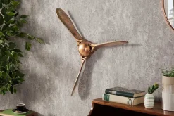 Authentische Wanddekoration SCREW III 60cm kupfer geflammt Flugzeug Propeller