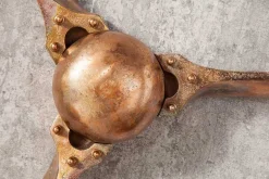 Authentische Wanddekoration SCREW III 60cm kupfer geflammt Flugzeug Propeller