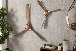 Authentische Wanddekoration SCREW III 97cm kupfer geflammt Flugzeug Propeller