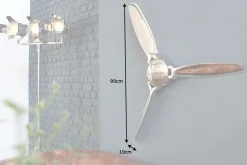 Authentische Wanddekoration SCREW III 90cm silber Flugzeug Propeller