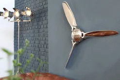 Authentische Wanddekoration SCREW III 60cm silber Flugzeug Propeller