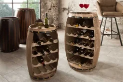 Authentisches Weinregal BODEGA 80cm natur Pinie Weinfass Shabby Chic
