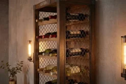 Authentisches Weinregal BODEGA 190cm natur Pinienholz Flaschenregal Schubladen