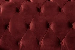 Barock Sofa CHESTERFIELD 205cm rot Samt Federkern Knopfheftung 3-Sitzer Couch
