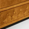 Barock Sofa CHESTERFIELD 205cm senfgelb Samt Federkern Knopfheftung 3-Sitzer Couch