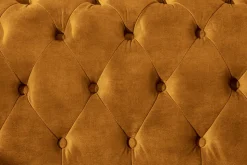 Barock Sofa CHESTERFIELD 205cm senfgelb Samt Federkern Knopfheftung 3-Sitzer Couch