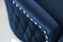Barock Stuhl CASTLE DELUXE royalblau Samt Löwenkopf Chesterfield Design Esszimmerstuhl Nieten