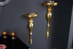 Barock Wandkonsole SCALA 80cm gold Metall Wandregal handmade Wanddekoration