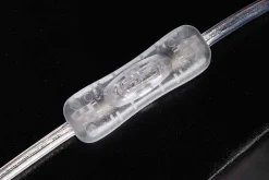Befüllbare Tischlampe CLASSICO 75cm weiß transparent Glas mit Leinenschirm