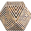 Beistelltisch HARMONY NATURE 60cm braun weiß Mosaik Kunsthandwerk