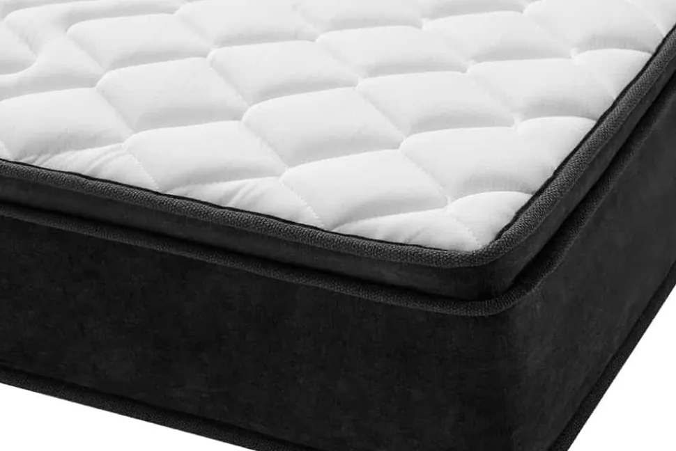 Bequeme Matratze mit Topper CLOUD FLEX 160x200cm dunkelgrau Tonnentaschenfederkern H3-4