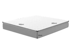 Bequeme Matratze mit Topper CLOUD FLEX 160x200cm dunkelgrau Tonnentaschenfederkern H3-4