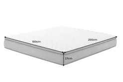 Bequeme Matratze mit Topper CLOUD FLEX 180x200cm greige Tonnentaschenfederkern H3-4